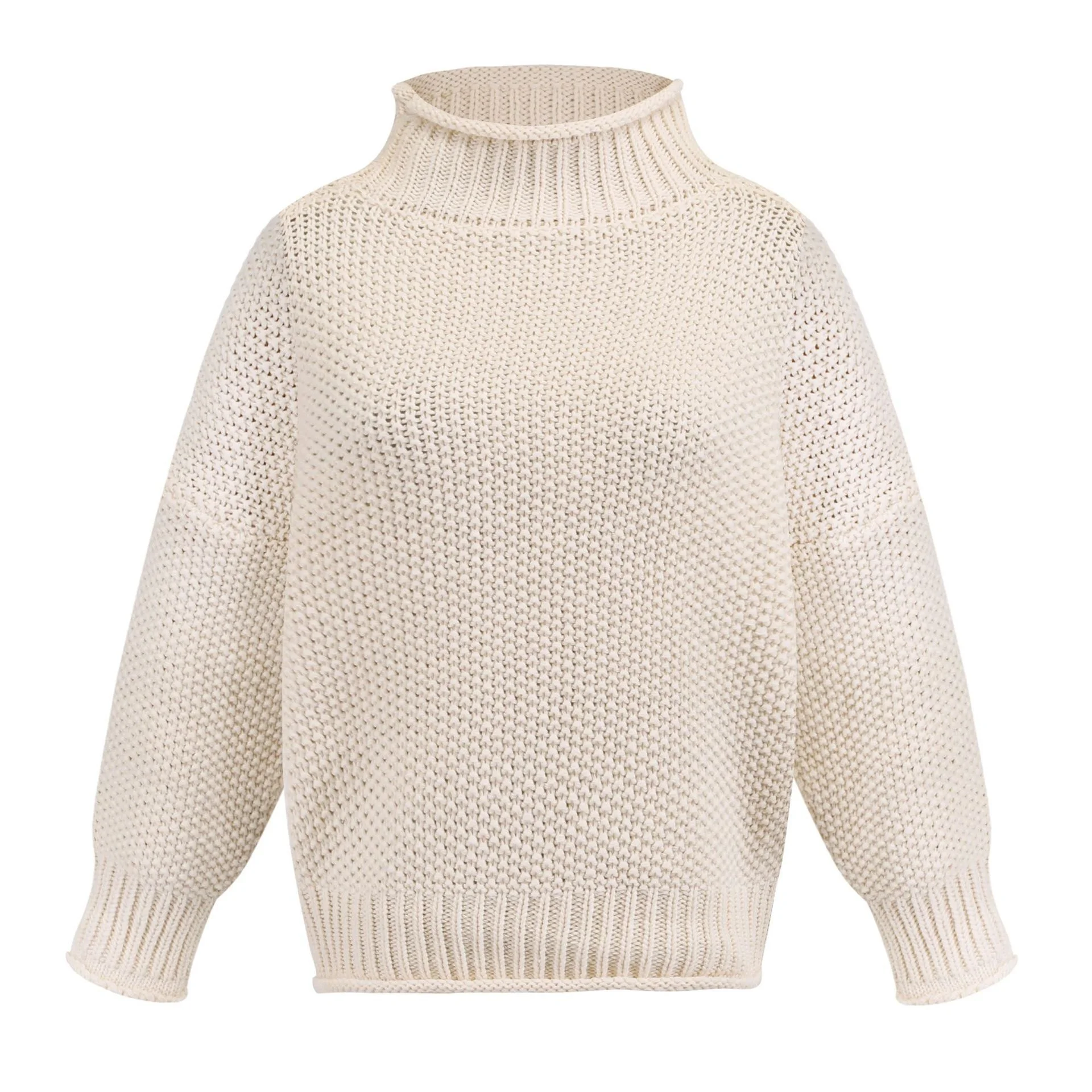 
Hot sale fashion custom design sweater thick thread turtleneck pullover 
