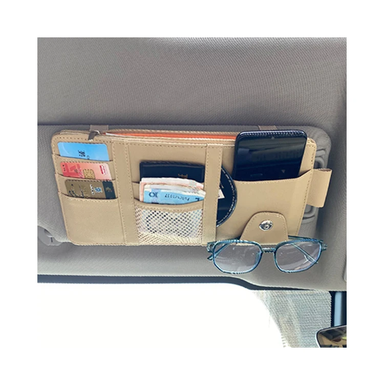 Multifunctional Car Sun Visor Organizer Felt Pocket Organizer For Organizing Cd Card Pen