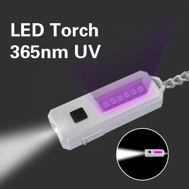 Mini UV Flashlight 365nm Ultraviolet LED Blacklight Portable Pet Urine Stain Banknote Money Detector