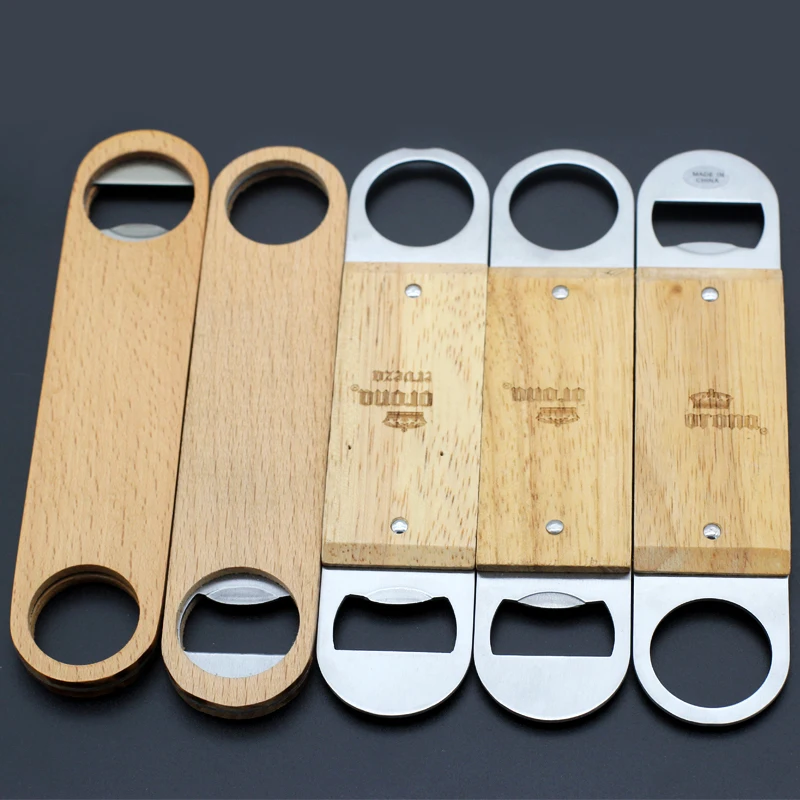 Оптовая продажа, недорогой деревянный Открыватель для бутылок с деревянной ручкой