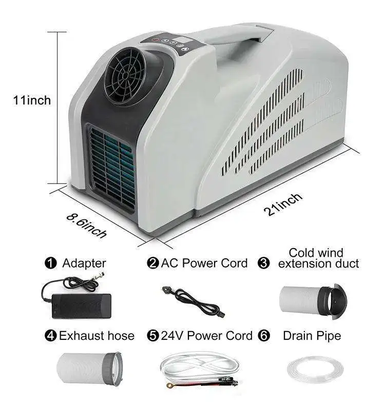 DC 24V Electric Small Mini Mobile Air Conditioner Camping Portable Air Conditioner for Tent Car Manufacturer Ce 250W DC 10A /