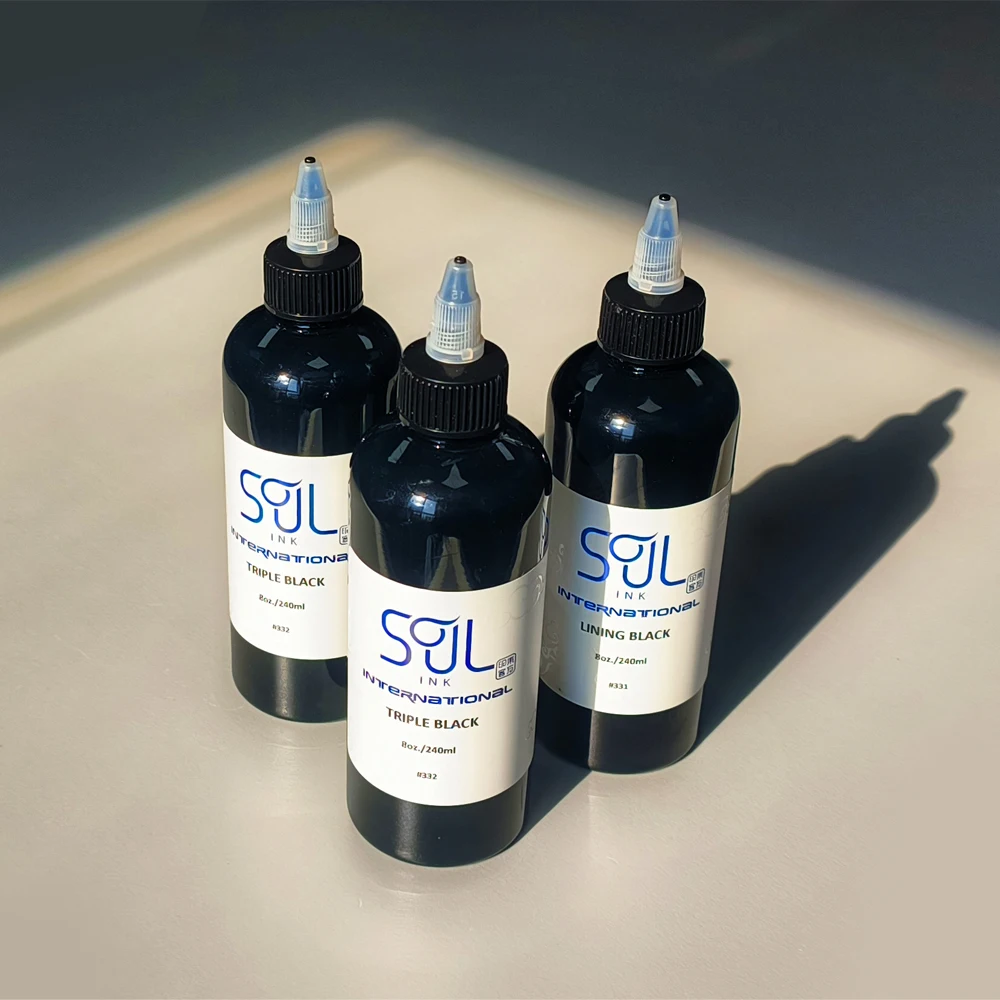 REACH Compliance OEM PMU Pigments Similar to Dynamic 66 Color Available Professional 8oz Big Bottle Black Tattoo Ink