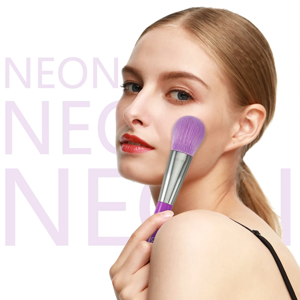 Docolor 10pcs neon purple Professional Makeup Brushes set with cheap price N-1002
