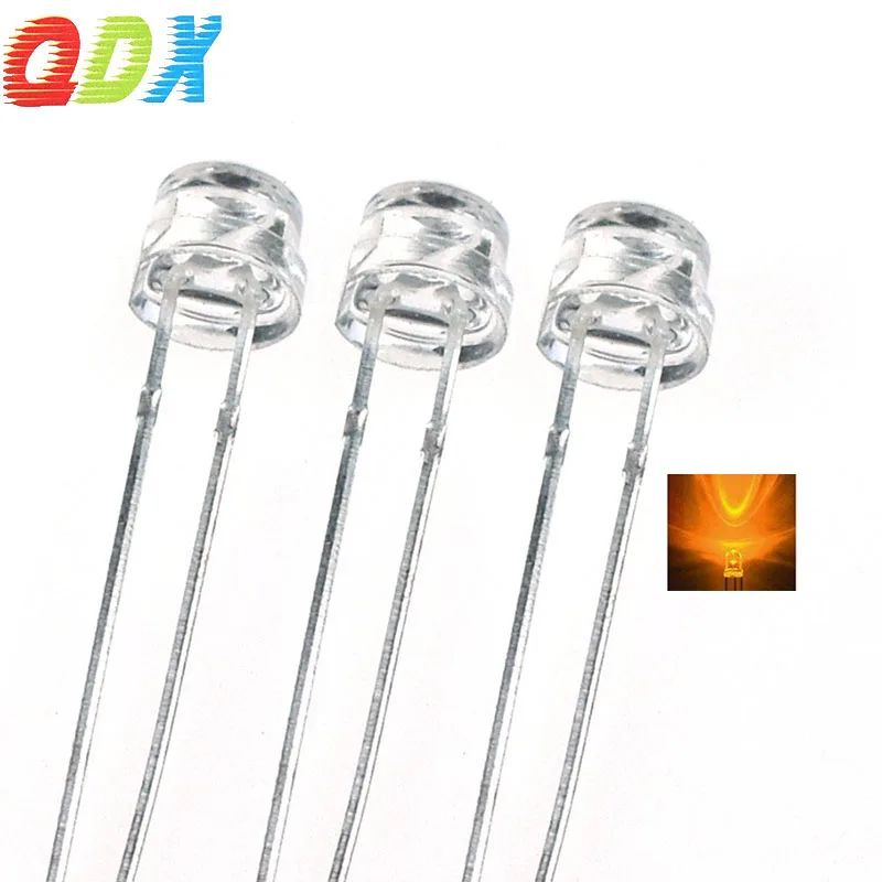 China Factory Top Quality Water Clear Lens 4.8MM  Straw Hat white hair yellow light LED Diode high brightness led diode