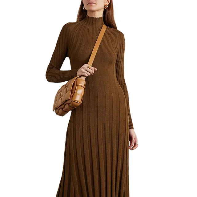 Оптовая продажа женская одежда вязаный модный свитер с длинным рукавом Повседневное платье