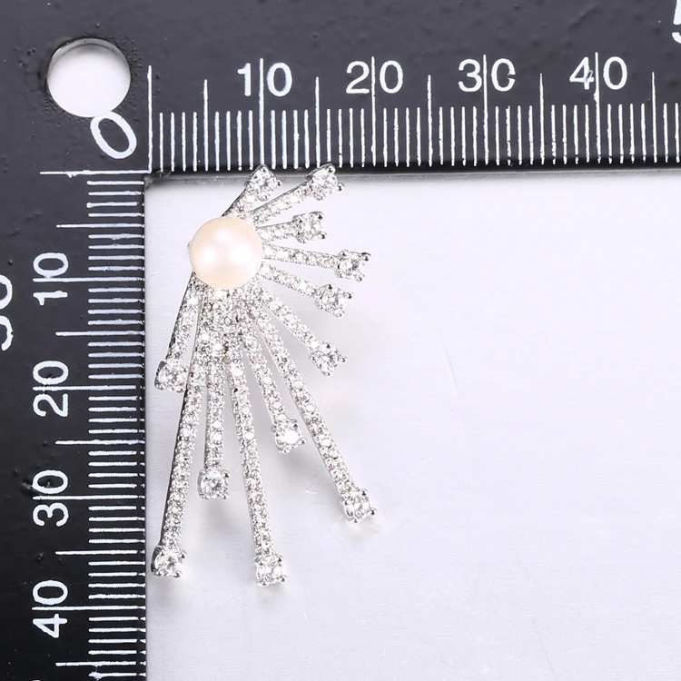 bridal earrings cz pearl studs sparking cz line bling luxury women earring
