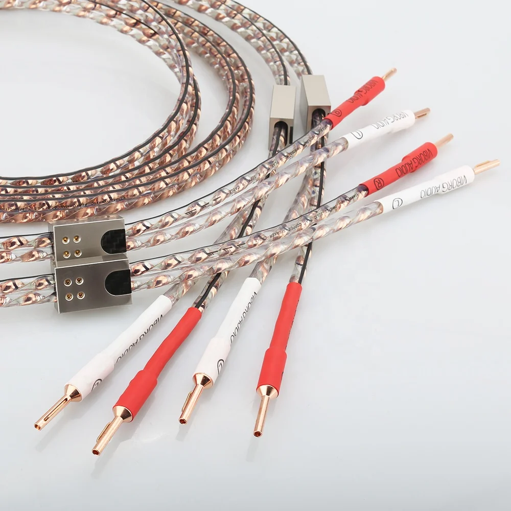 Viborg VS903 2.5m 17AWG Solid Flat Copper Hifi Audio Speaker Cable with VB401 Pure Copper Banana Plug