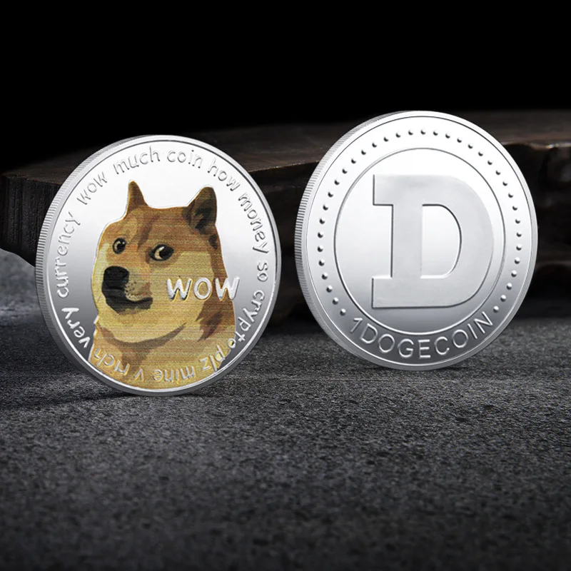  Позолоченная монета Dogecoin Doge Памятная Коллекция биткоинов серебряная криптовалюта на заказ покрытая металлическим искусством
