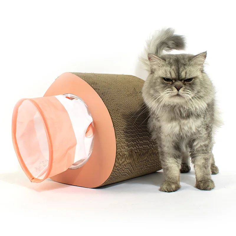 Cat Tunnel Scratcher Cardboard Corrugate Cat Scratch Bed for Play and Rest