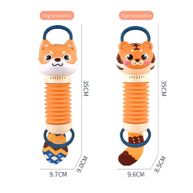 2024 New baby tiger accordion organ toys educational sensory musical instrument bell toy for infant 18+month