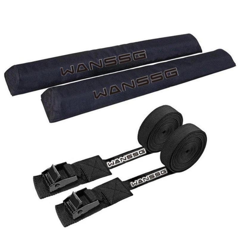 Custom Size Length Foldable Soft Tie Down Straps Luggage Carrier Rooftop Kayak Surfboard Universal Auto SUV Car Roof Rack Pad