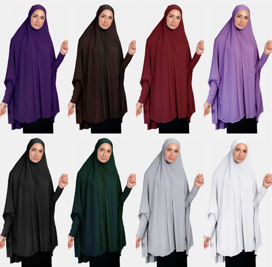 
Ramadan Women Muslim Khimar Abaya Long Hijab Jilbab Burqa Head Scarf Islamic Prayer Garment Overhead Turban Hijab Shawls Wraps 