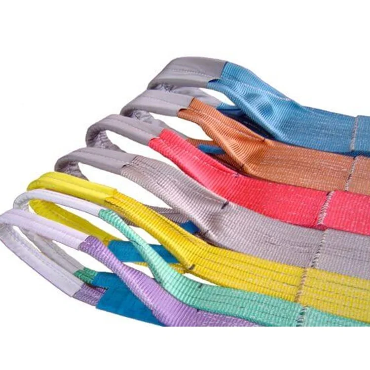 Custom weight lifting belts 2 t, 2 ton lifting belt sling webbing, 25mm lifting strap 2t