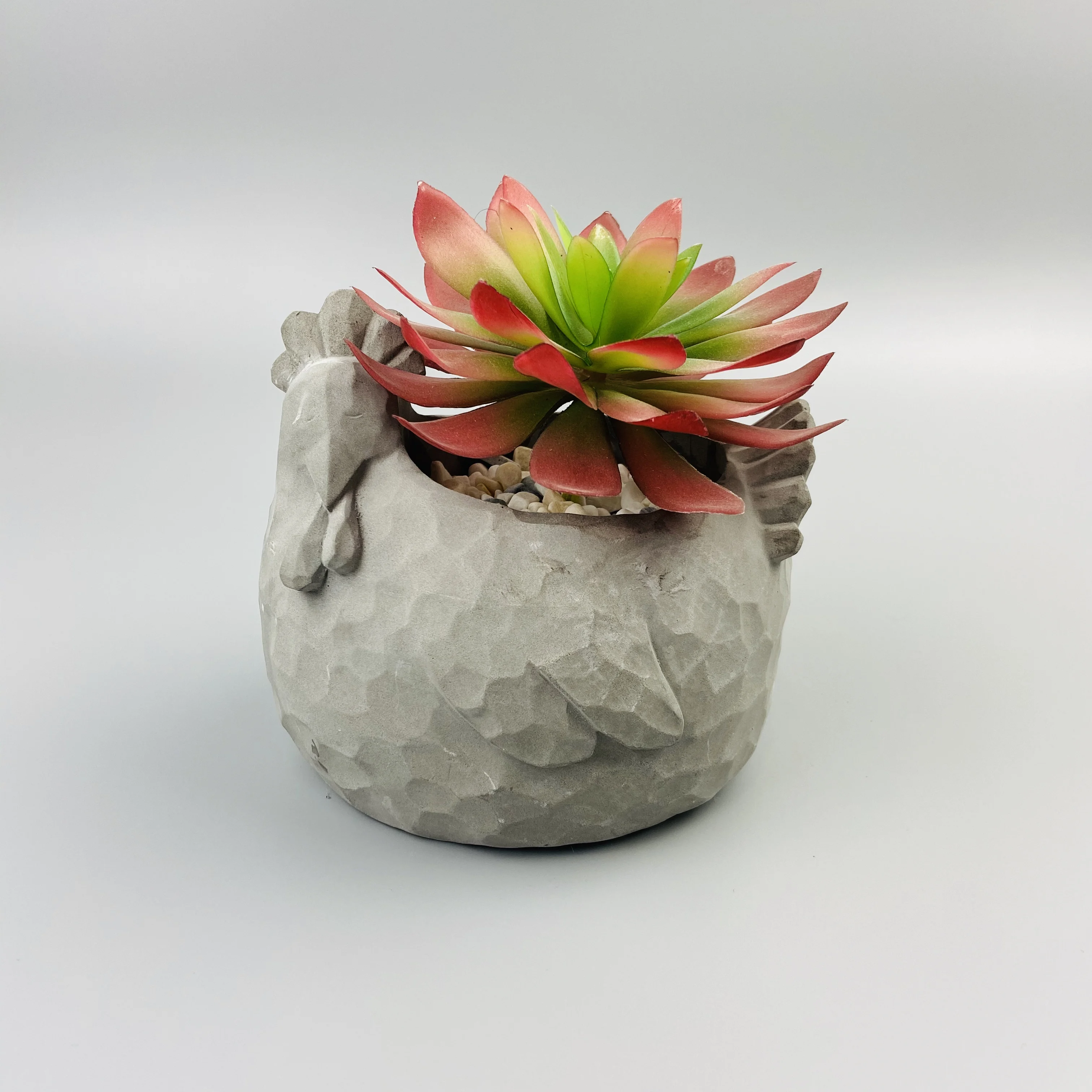 
Factory directly supplies cock shape cement flower pots 
