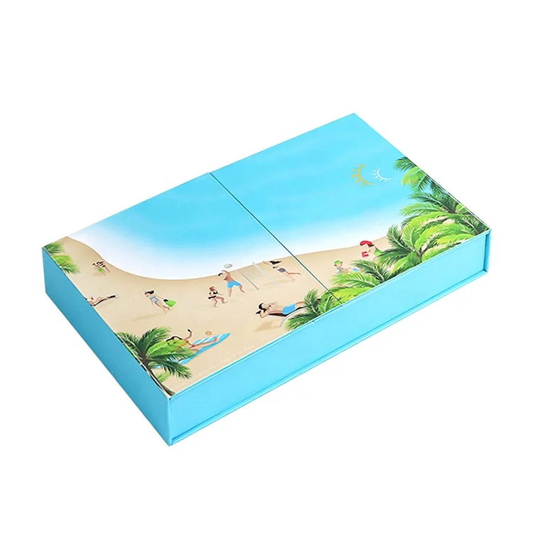 Creative flip lid inner box automatic lifting double door gift paper box
