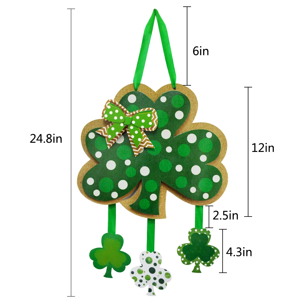 Party Supplies St. Patricks Day Green Lucky Clover Door Hanging Decoration Sign For Holiday Party Daily Decorations