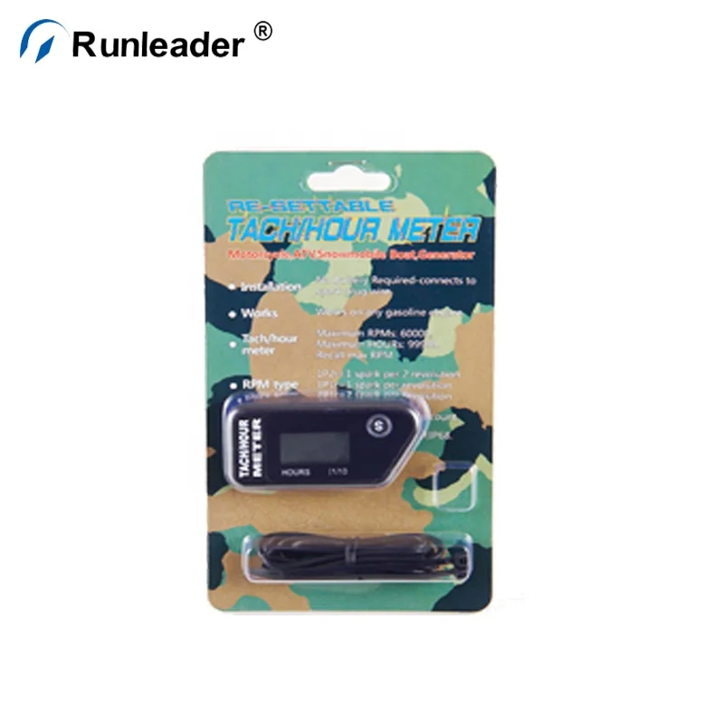 Индуктивный цифровой счетчик моточасов, водонепроницаемый Индуктивный измеритель оборотов в минуту, для мотокросса, мотоцикла, квадроцикла, велосипеда, снегохода, лодки, газового двигателя