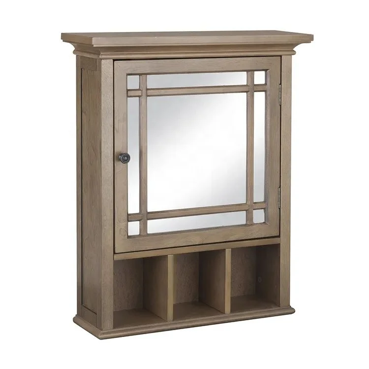 ESSENT Classical Design Style Glass Door Wooden Bathroom Cabinet Glass Door Wall Bathroom Cabinet With Mirror