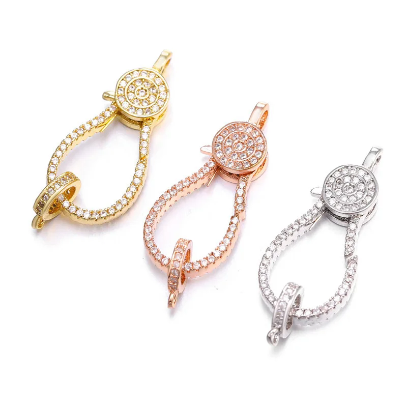 Jewelry Making Accessories Nickel Free Gold Plated Copper Water Drop Big Size Lobster Clasp Connector for Women Necklace