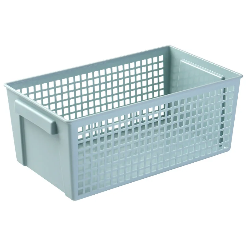 2023 hot selling New Items Multipurpose Desktop Sundries Organizer Shopping Basket Hollow Plastic Storage Basket With Handle
