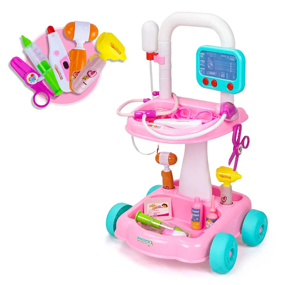 Educational 34 Pcs Hospital Game Plastic Doctor Toy Set, Preschool Pretend Play Medical Doctor Kit For Kids