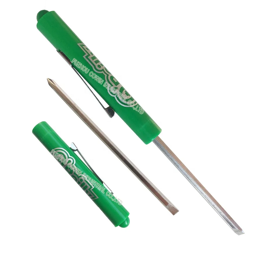 dual-use gift pen screwdriver Reversible screw driver with pocket clip