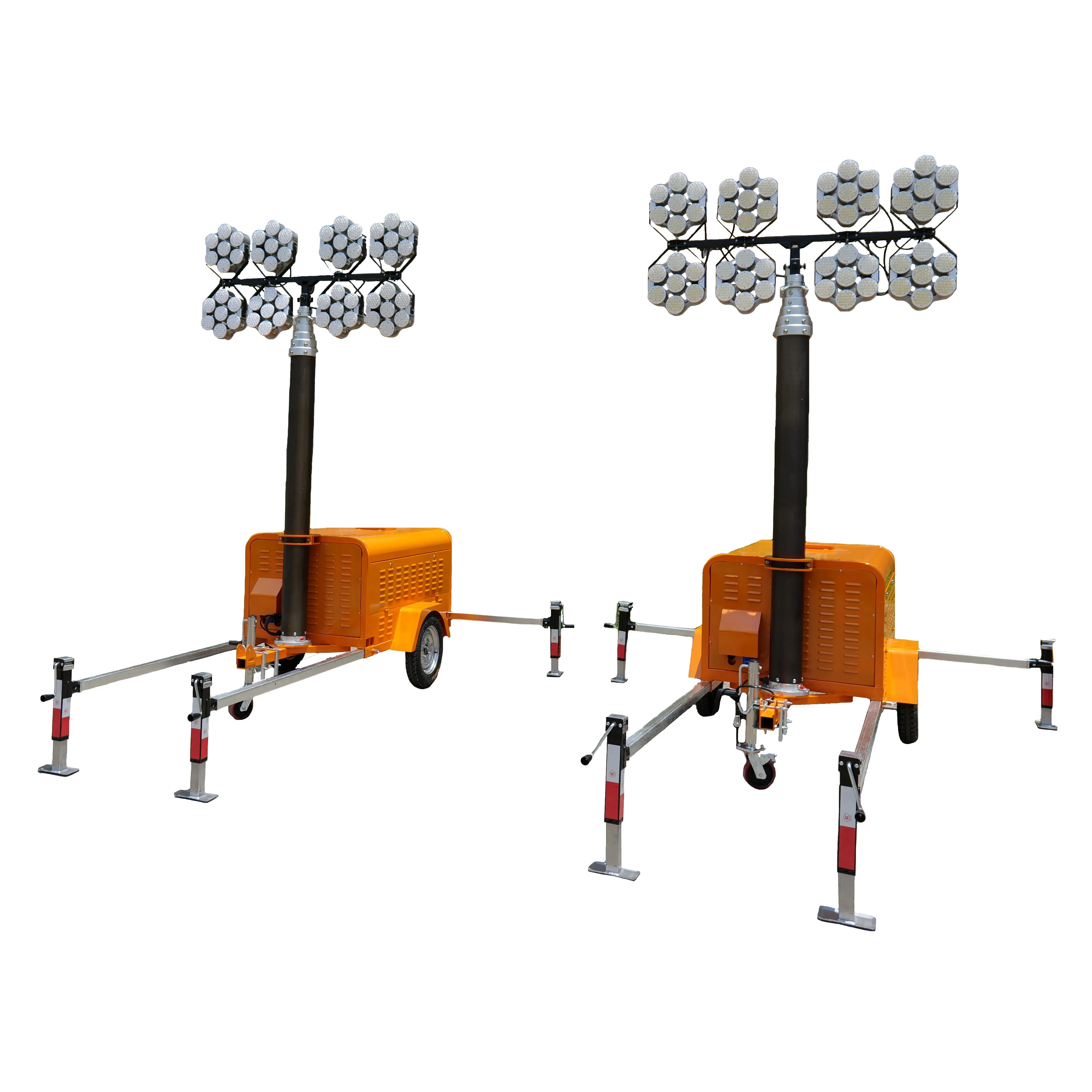 LED Mobile light tower diesel generator telescopic high mast 4/6/9/12m outdoor mining construction site portable flood light