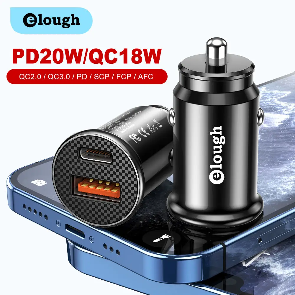 PD 20w QC 18w car charger fast charging 3.0 qc dual port usb c mobile phone guangdong car charger