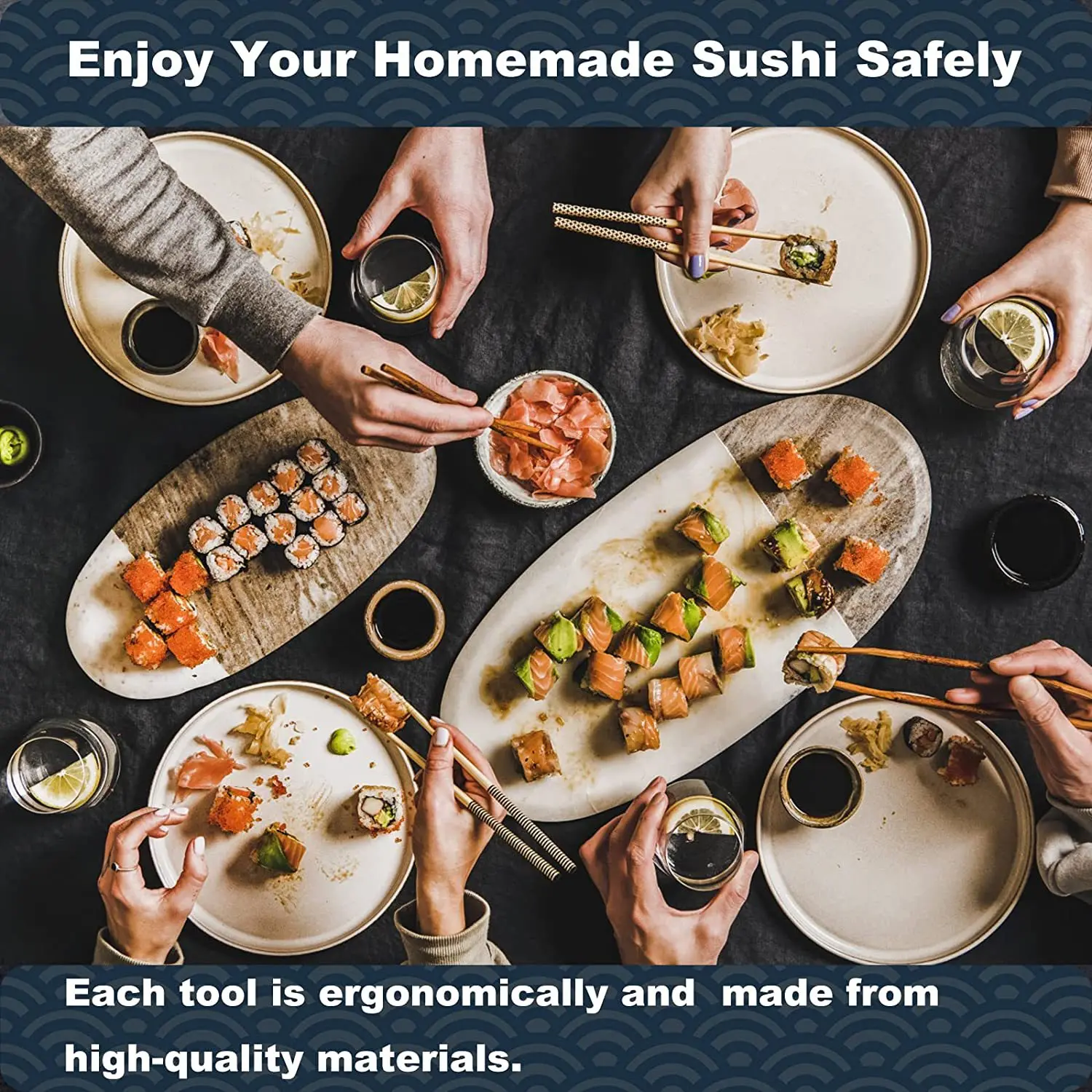 New DIY Sushi Tools Bamboo Rolling Sauce Dish Round Sushi Cone 24-piece Nori Rice Set