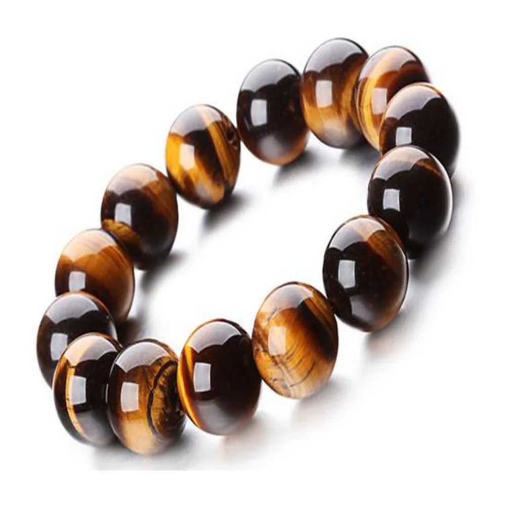 Браслет с тигровым глазом для мужчин и женщин Модный Эластичный Шнур красного коричневого золотого цветов камнями Доступно три цвета 6 8 10 12 14 мм