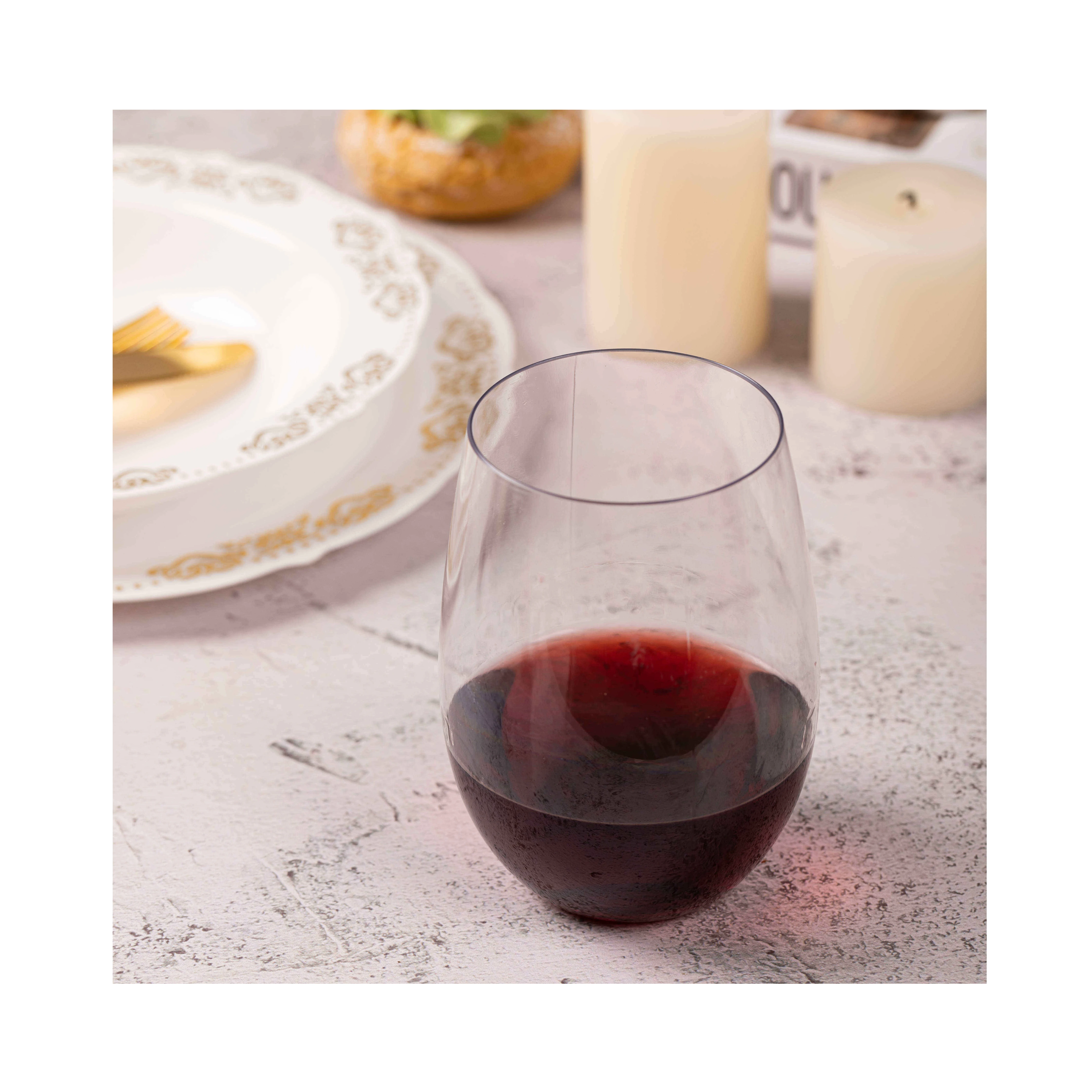 2024 New Products 24 Pieces/Box Banquet Disposable 12oz Transparent Whiskey Wine Glass Pet Plastic Glass