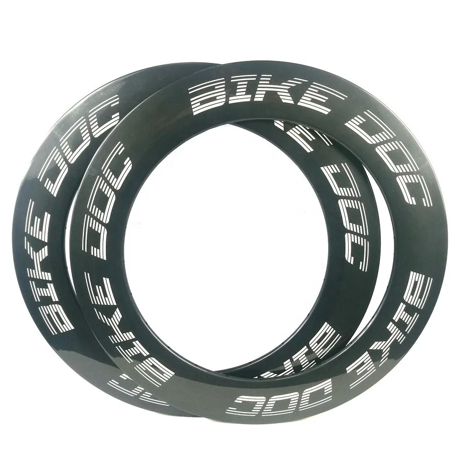 BIKEDOC Fixed Gear 28h 80 mm Carbon Rim Tubular Bicycle With Shiny Rims 700C Track Wheel Rims Clincher