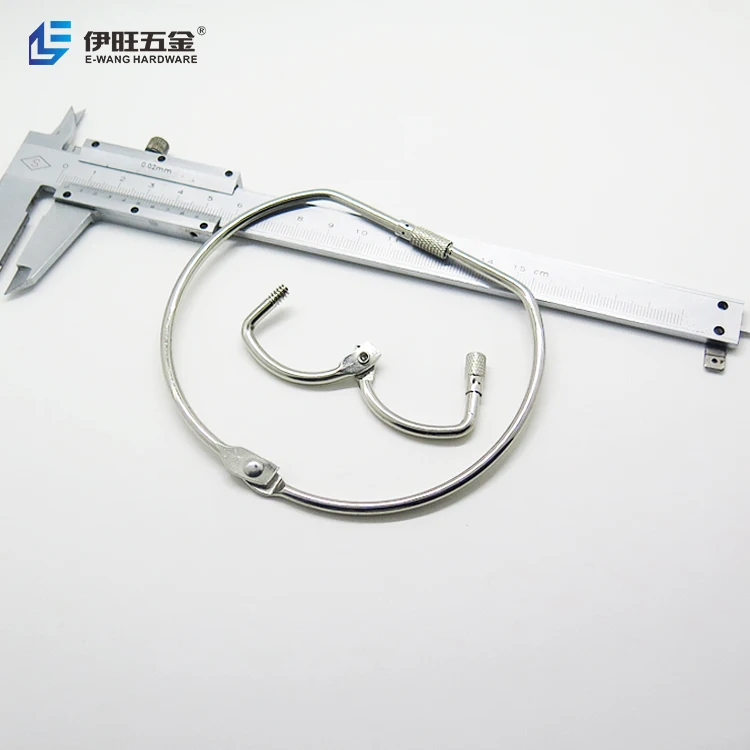 YIWANG Different Sizes Metal Nickel Plating D Shape Screw Lock Binder Rings For Pamphlets