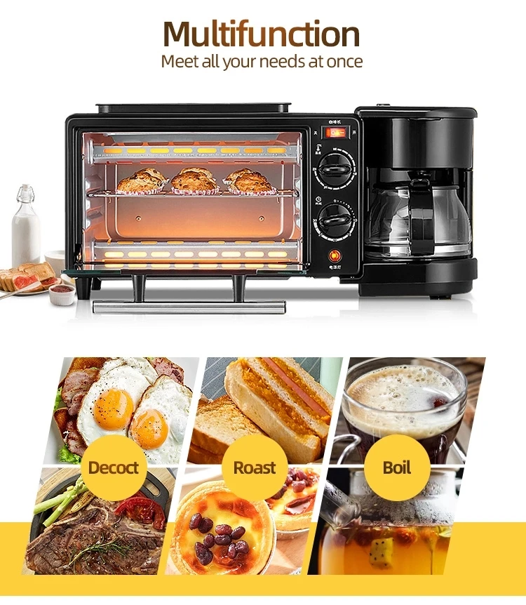  Sopower Household Breakfast Machine Multifunction 3 in 1 Mini Making Station