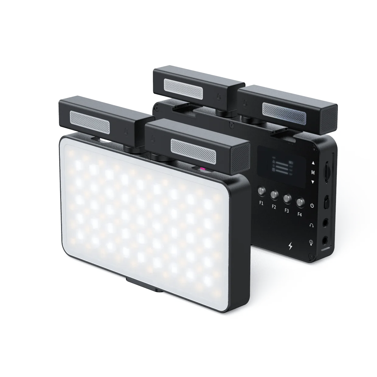 Key RGB Fill Light Mini Portable LED Panel microphone for Vloger, Streaming, Video Conferencing Vlogging Kit