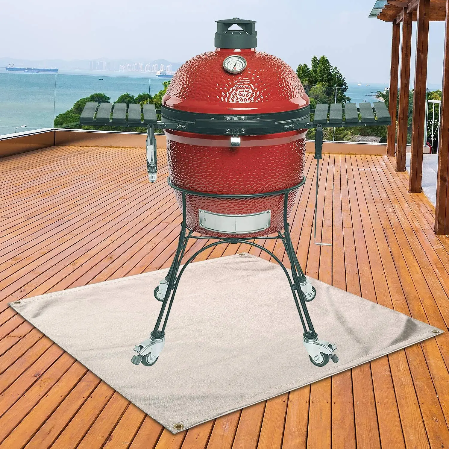 Fire Pit Mat 2 Layers Heat Deflector Bbq Floor Protective Mat Fireproof Deck And Grass Protector For Outdoors
