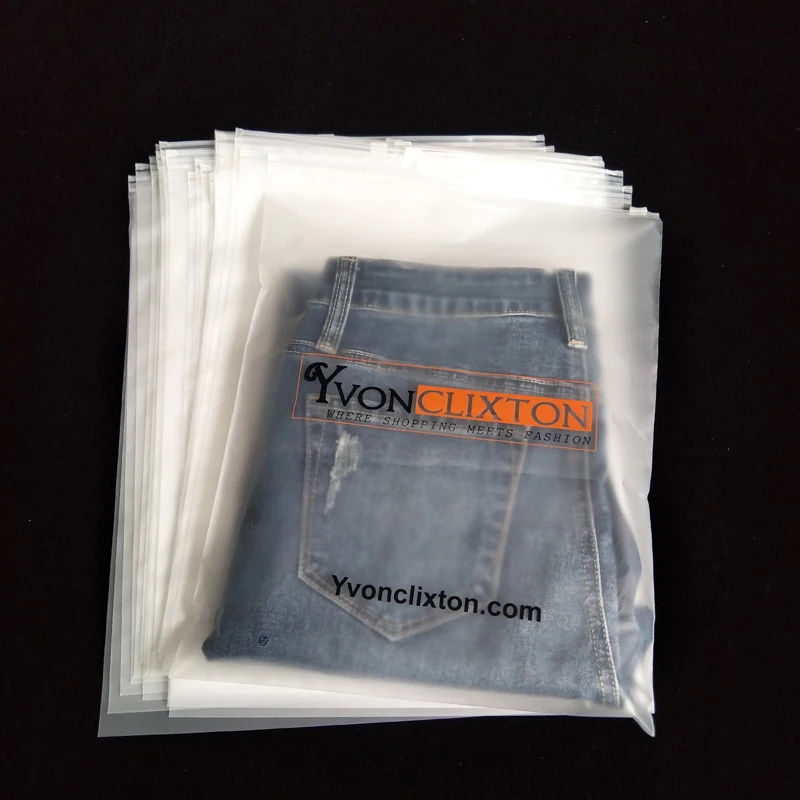 Guangzhou Packing Accessories Plastic Poly Bag Custom Print Zipper Shirt Packaging Plastic Bag For Swimsuit Hoodies Jeans