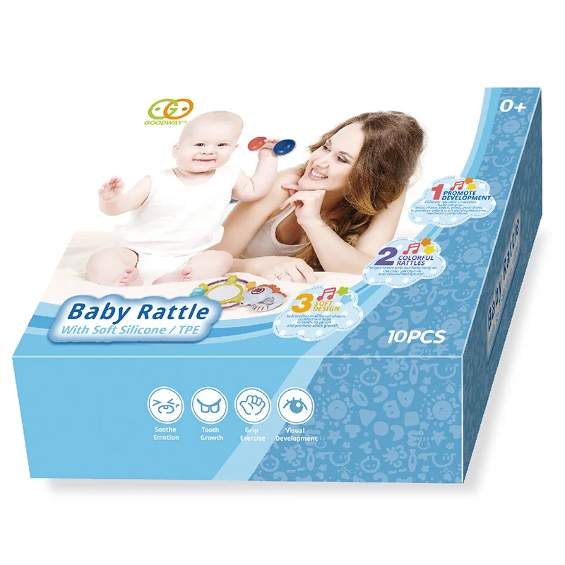 0-12 month montessori educational baby soft sensory teether chew teething toy shaker rattle