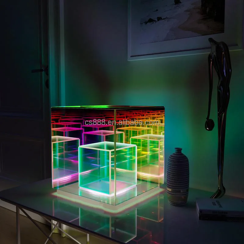 Прямая поставка с фабрики кубическая лампа rubik для спальни дивана настольного компьютера RGB атмосферная акриловая Волшебная
