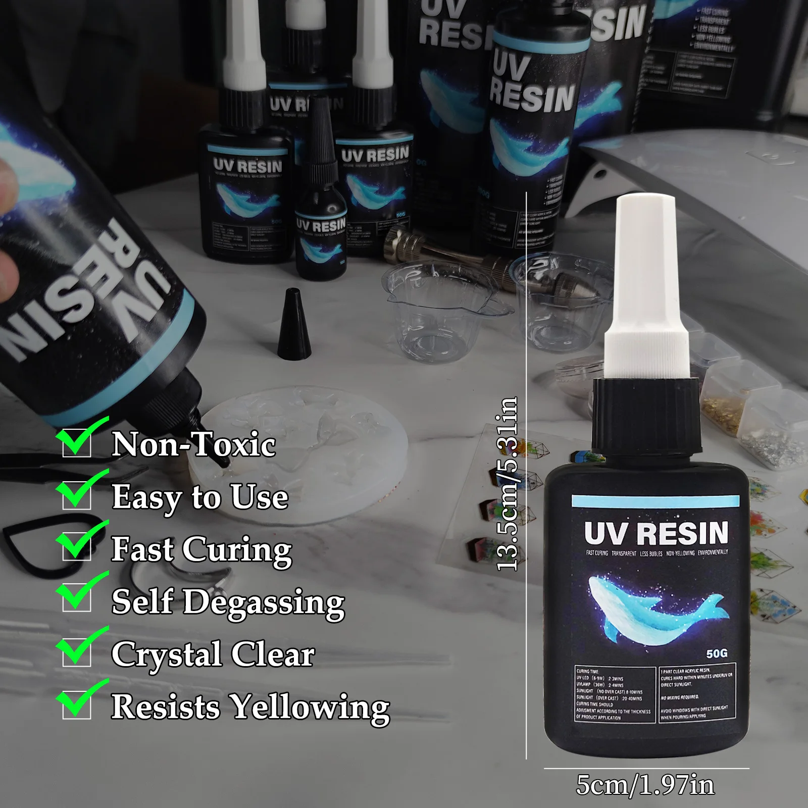 50g uv led gel supplies crystal clear jewelry uv epoxy resin