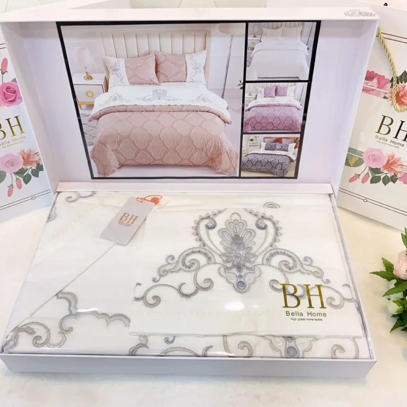 Распродажа, наборы пододеяльников с вышивкой, простыня с принтом, набор пододеяльников, наволочек