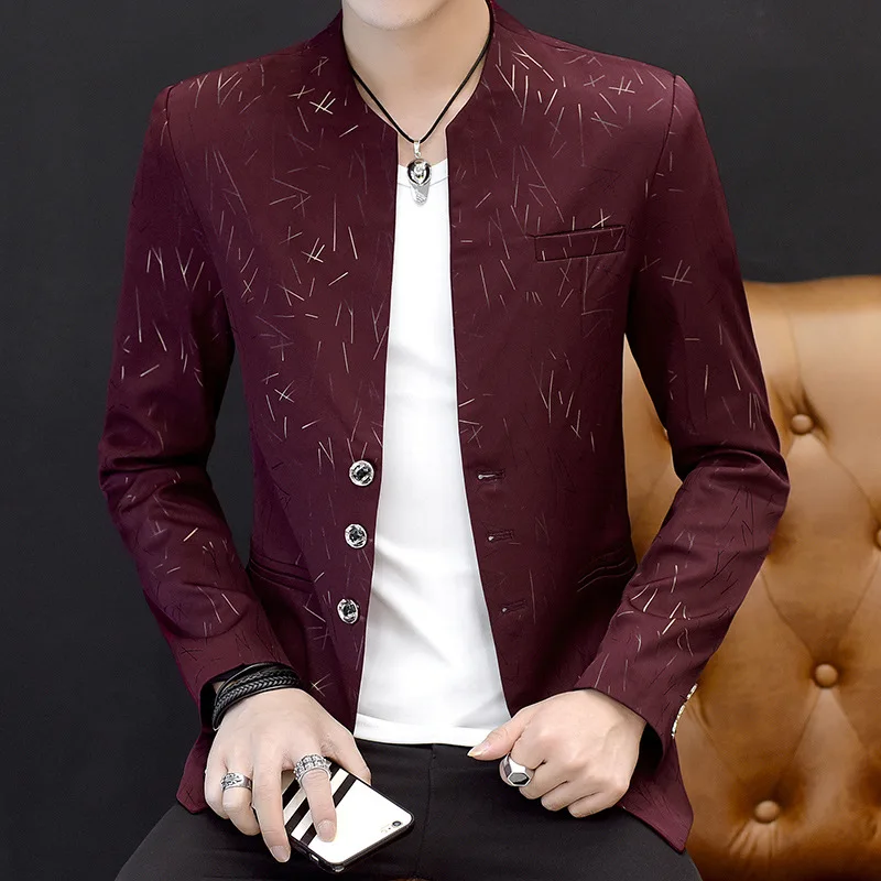 The Spirit Of Man Blazer Male Suit Jacket Casual Business Flower Pattern Luxury Stylish Blazers For Men Hot