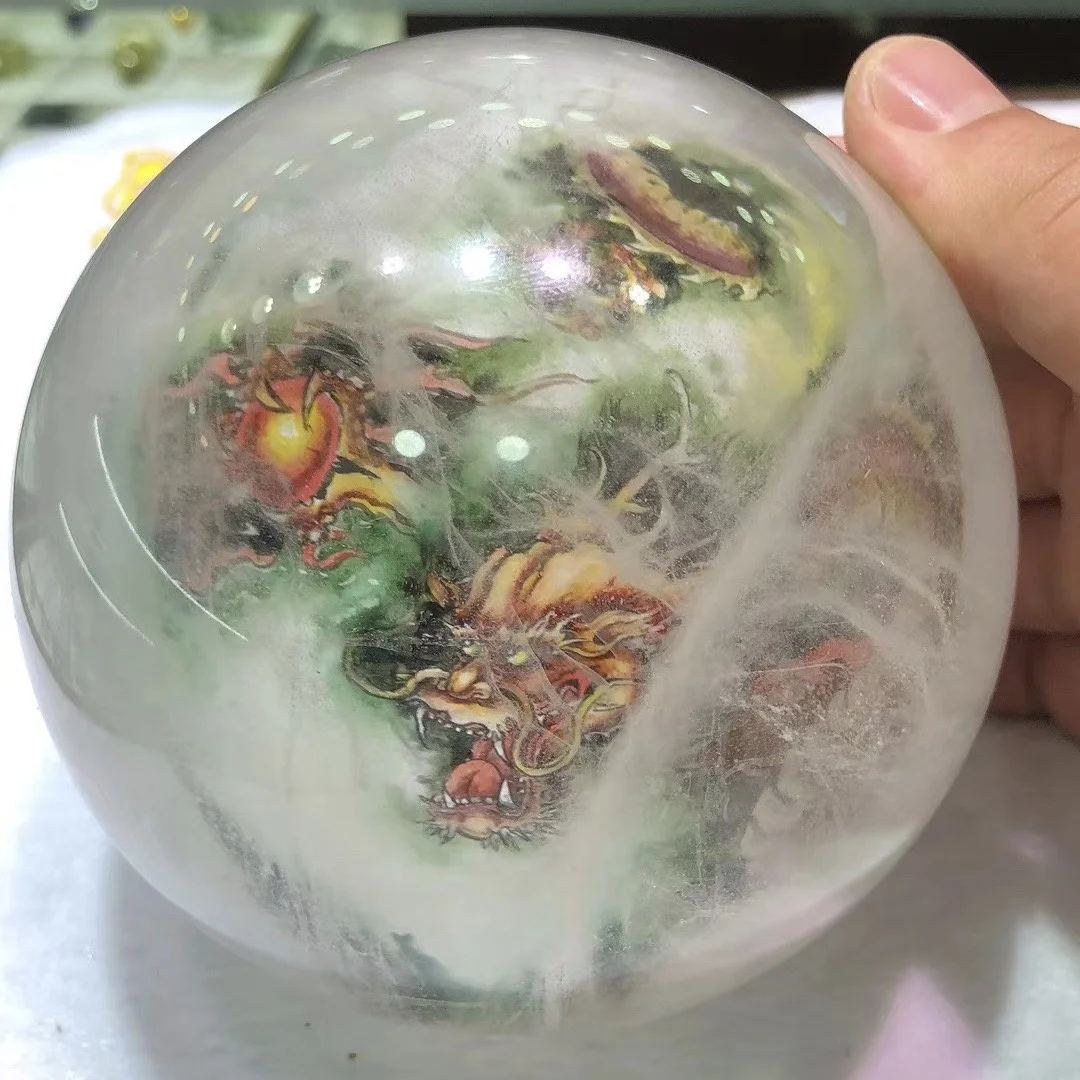 customized product top workmanship quartz Crystal inside-painted bottle Snuff Bottles with Pictures Inside Flying Dragon