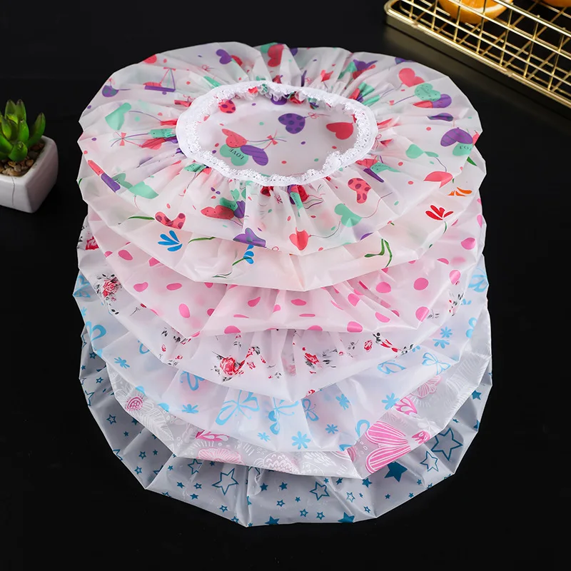 Waterproof Bath Hat Thickened Waterproof Oil Fume Cap Women Spa Hair Salon Supplies Shower Cap Bathroom Accessories
