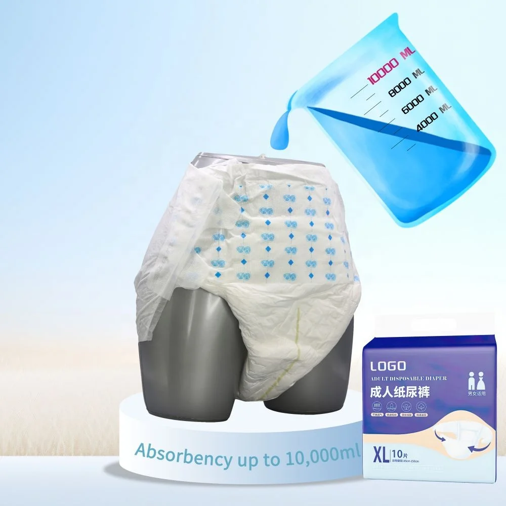 Manufacturer Direct Sale Disposable Leak-Resistant Ultra Thick Adult Diapers 6000ml Abdl Diaper