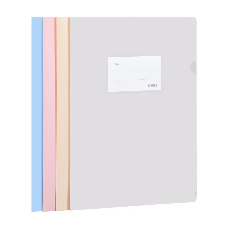 Custom A4 PP L Shape File Folder Waterproof Plastic Clear l-Shape Folder