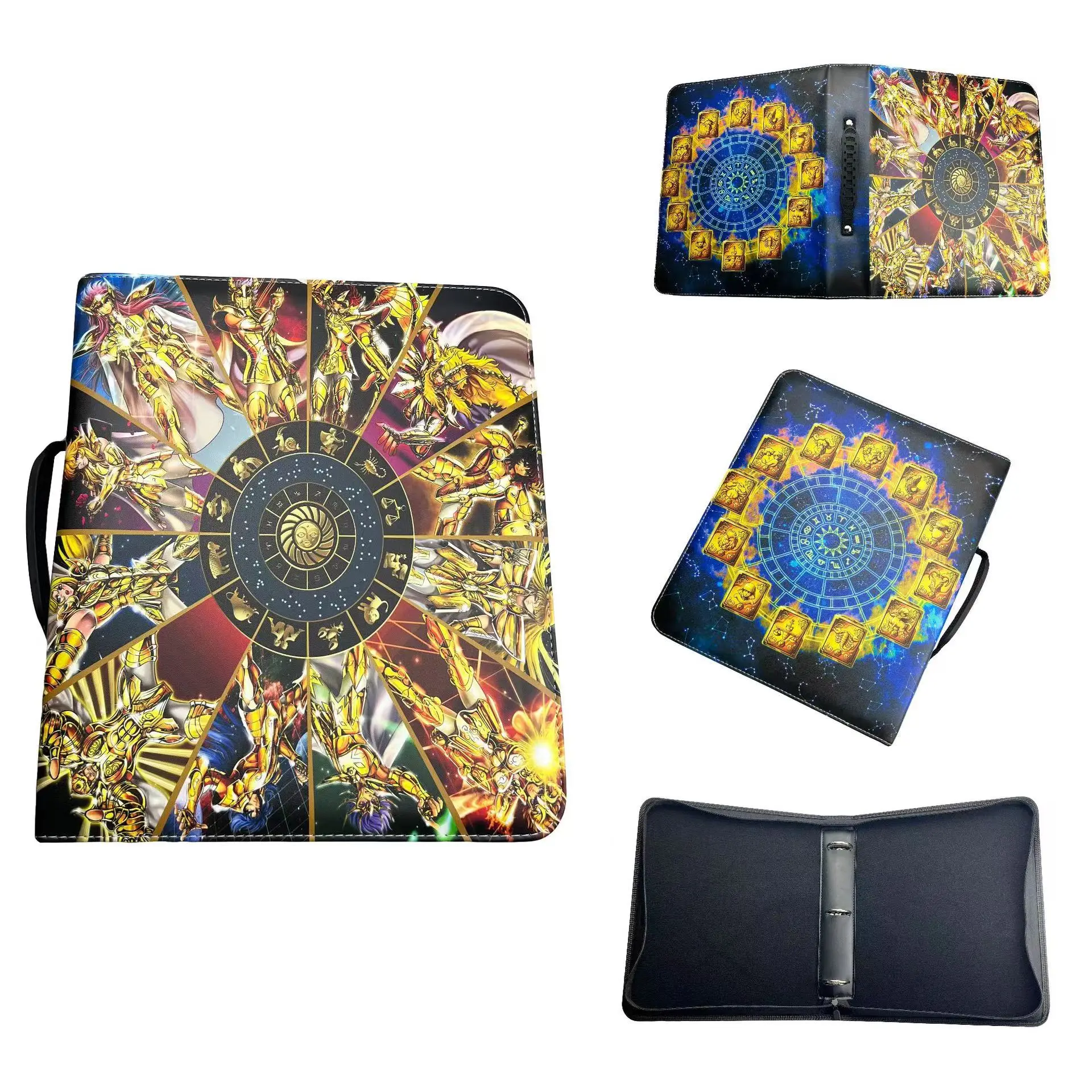 Custom Game MTG Poke Mon TCG Yugioh Baseball Trade Trading Card Binders Album Card Folder Card 9pockets Zip Leather Candy PU Gl
