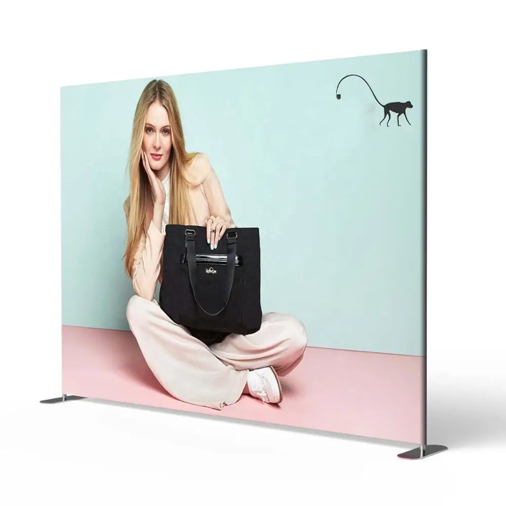 Stock Available Custom Straight Double-sided Tension Fabric Display Trade Show Straight Display Backdrop Tension Fabric Backdrop