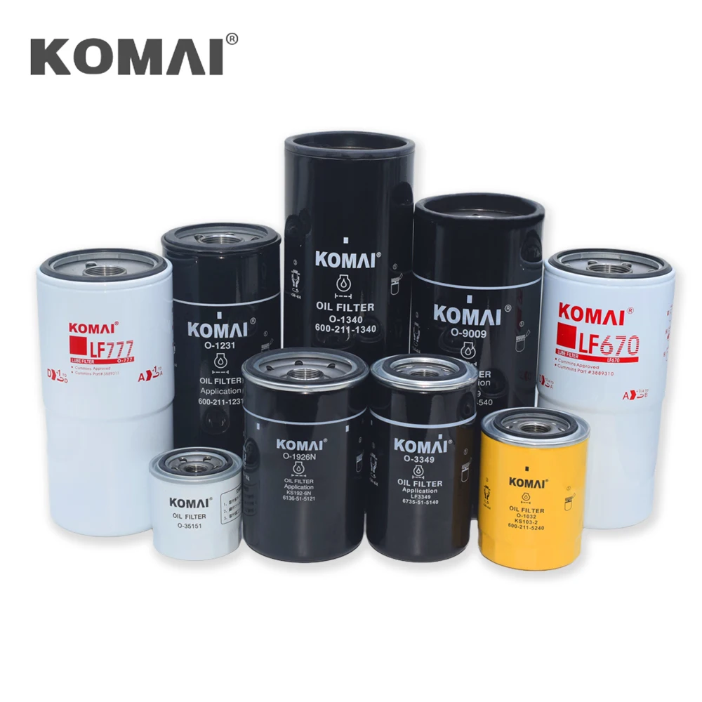 KOMAI Oil Filter Element PC35 PC130 PC200 PC200-7 PC200-8 PC300 PC350 PC400 PC400-8 Excavator Engine Oil Filter For Komatsu