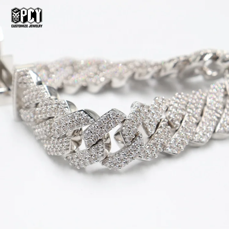 Wholesale Custom Iced Out Miami Cuban Link Chain Bracelets Necklaces Zircon Copper Hip Hop Fine Jewelry Unisex Jewelry